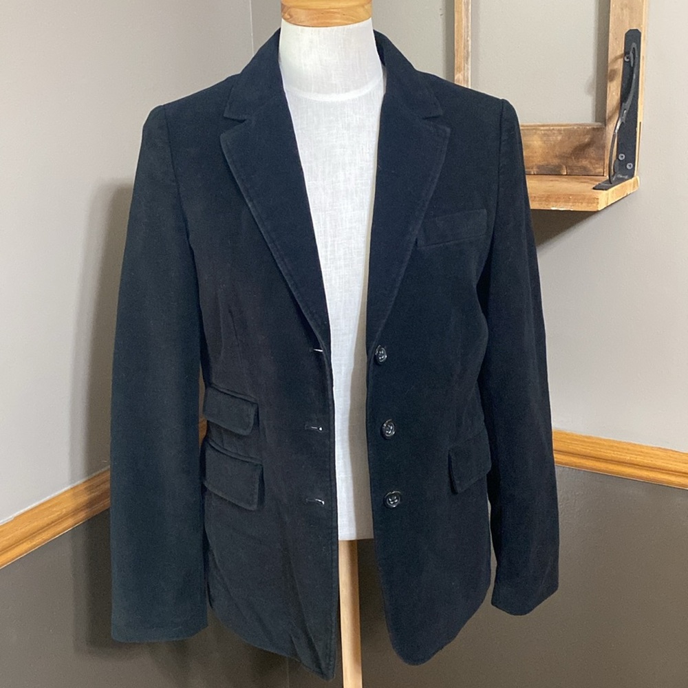 Banana Republic black velour blazer jacket size 6 - Picture 8 of 11